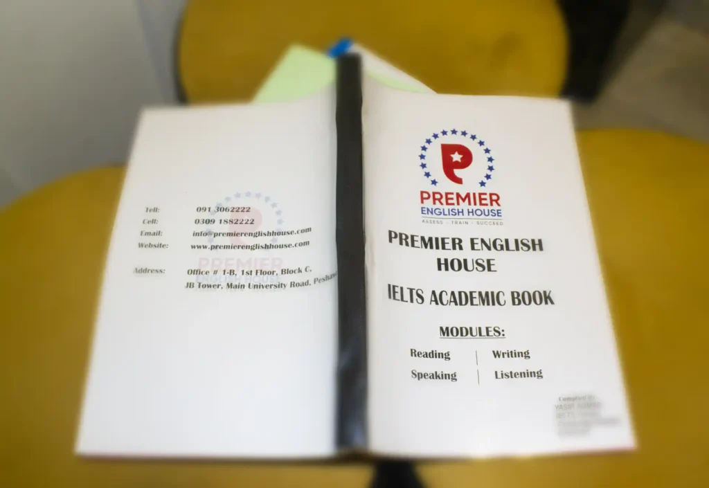 Student preparing for IELTS exam at Premier English House Peshawar